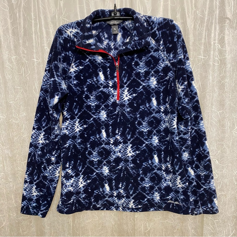 Eddie Bauer Tie-Dye Fleece Quarter-zip Pullover Size S